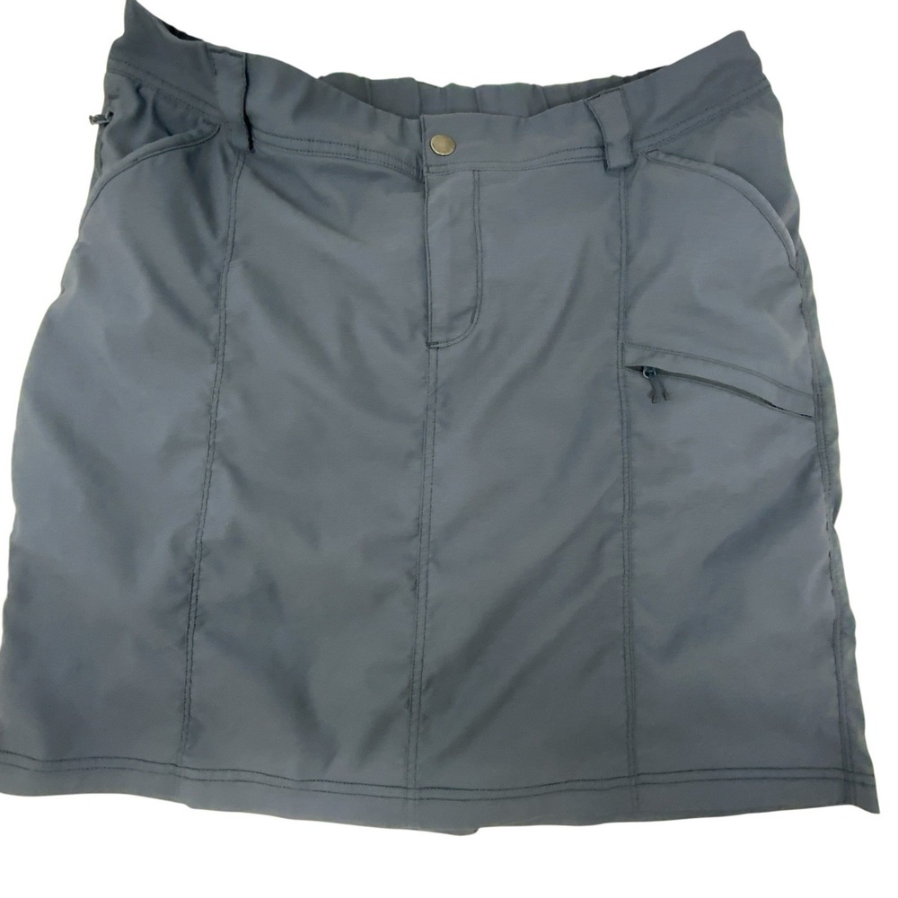 Duluth Trading Co Skirt Dry On The Fly Blue Gray Ink Skort Shorts Lightweight 18